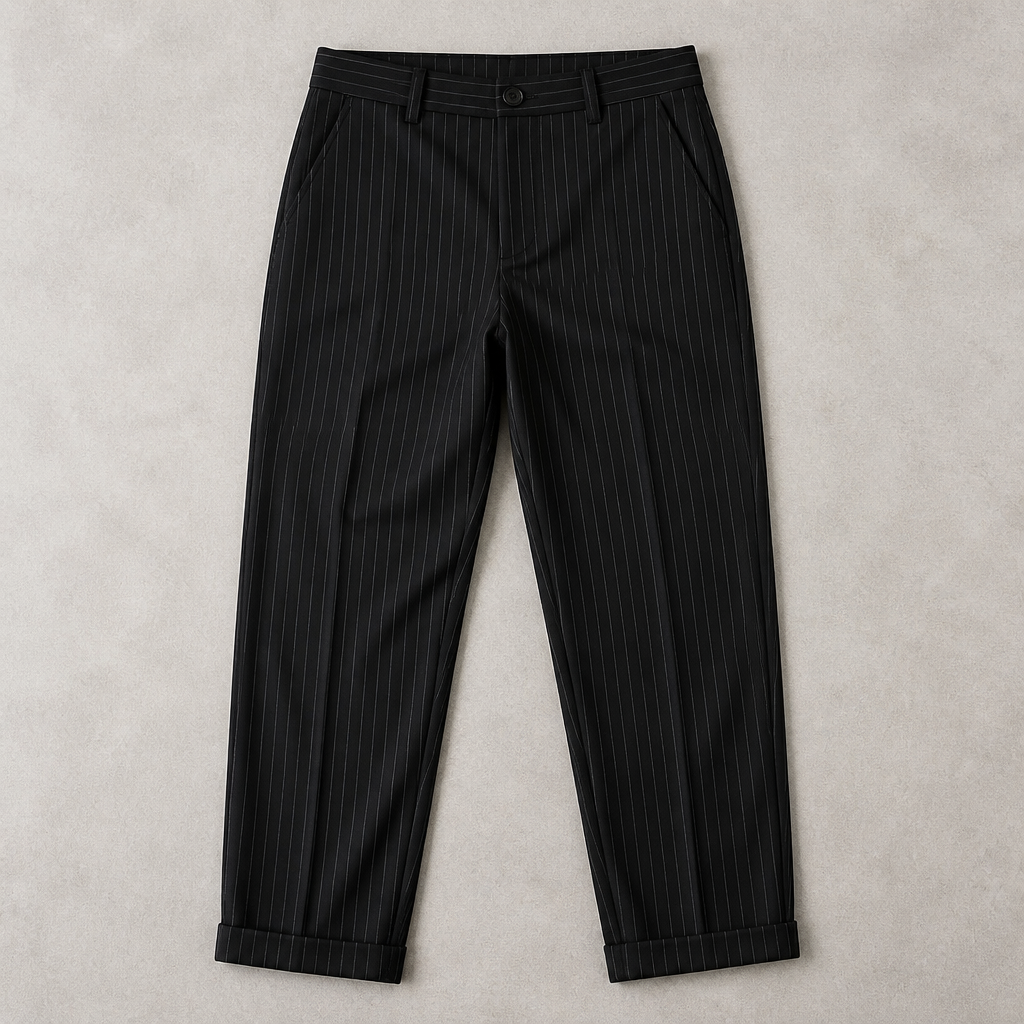 Virelia™ – Tailored Pinstripe High-Waist Straight-Leg Pants