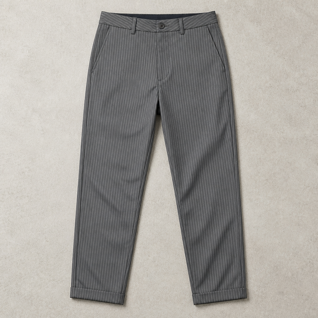 Virelia™ – Tailored Pinstripe High-Waist Straight-Leg Pants