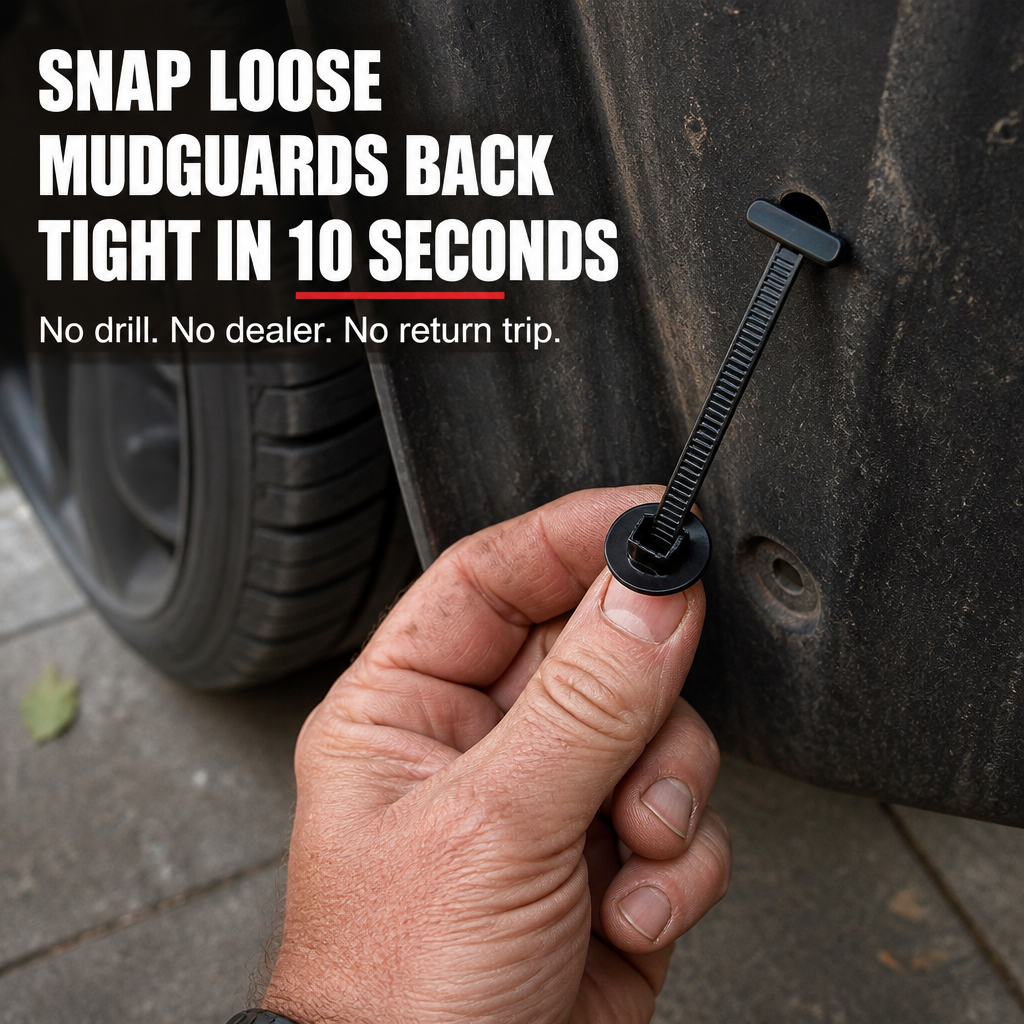 SnapSecure™ — Snap Loose Mudguards, Fender Liners, and Splash Shields Back Tight