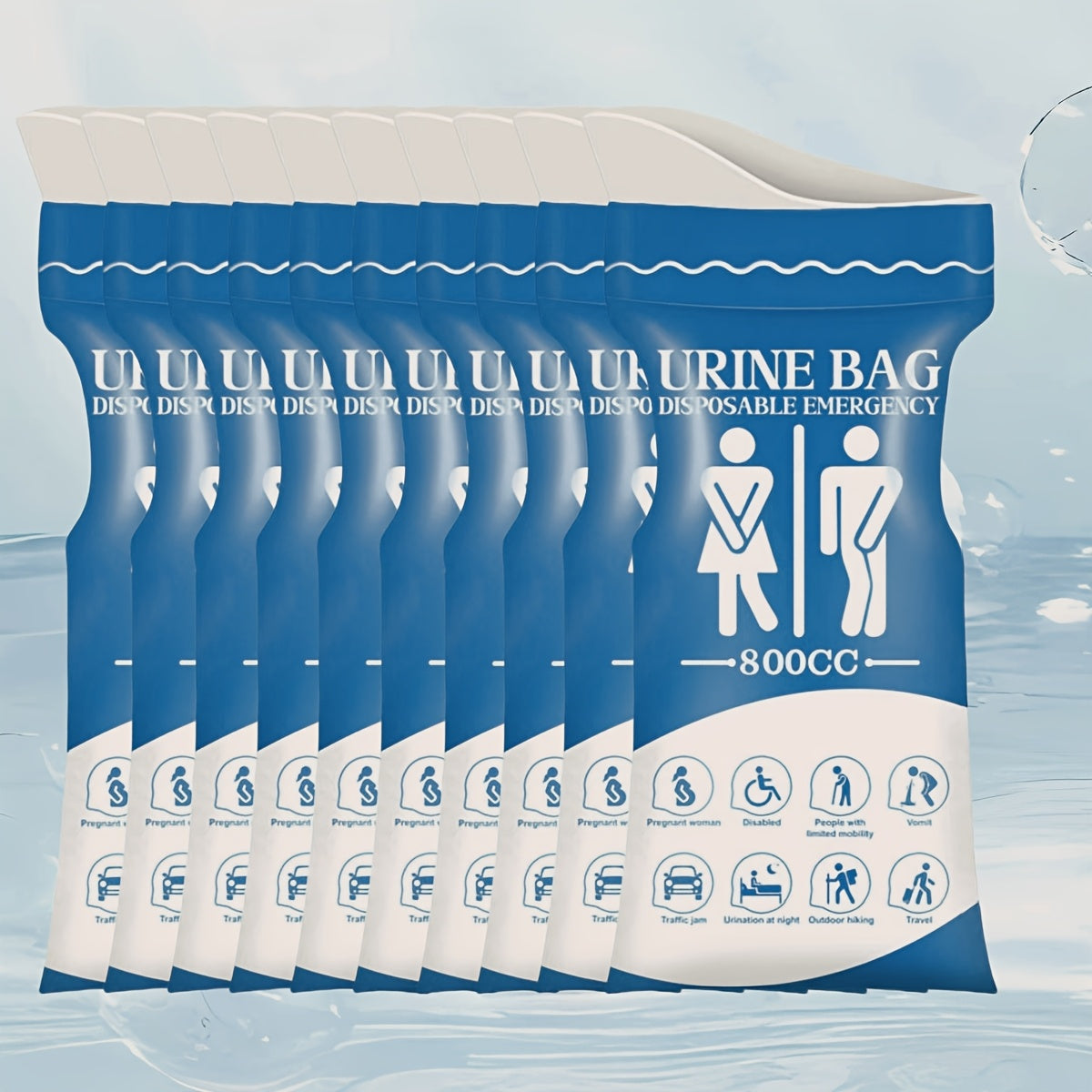 Disposable Urine Bags 800 ml for Car & Travel