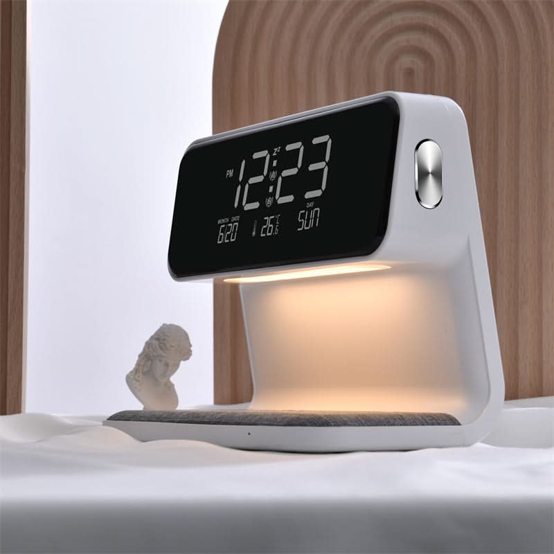 Bedside Light with Wireless Charger and Alarm Clock Unit