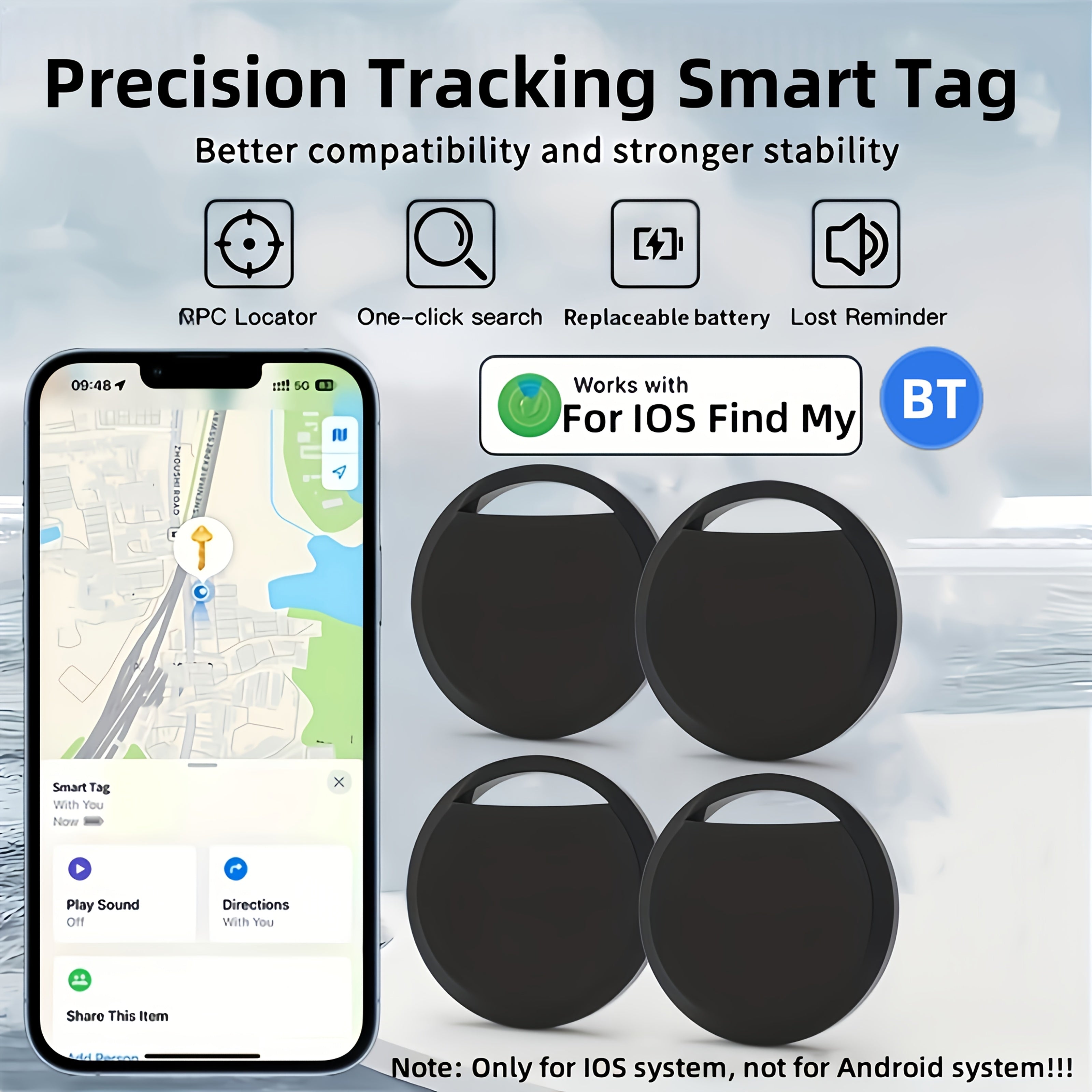 Set of 4 Smart Bluetooth Tracking Tags