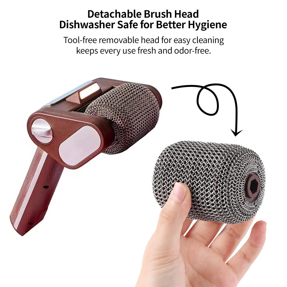 Stainless Steel Brush Electric Grill Cleaner with LED Illumination