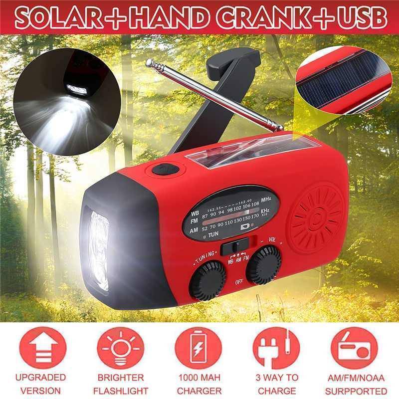Hand Crank Emergency Radio with Flashlight and Battery Charger