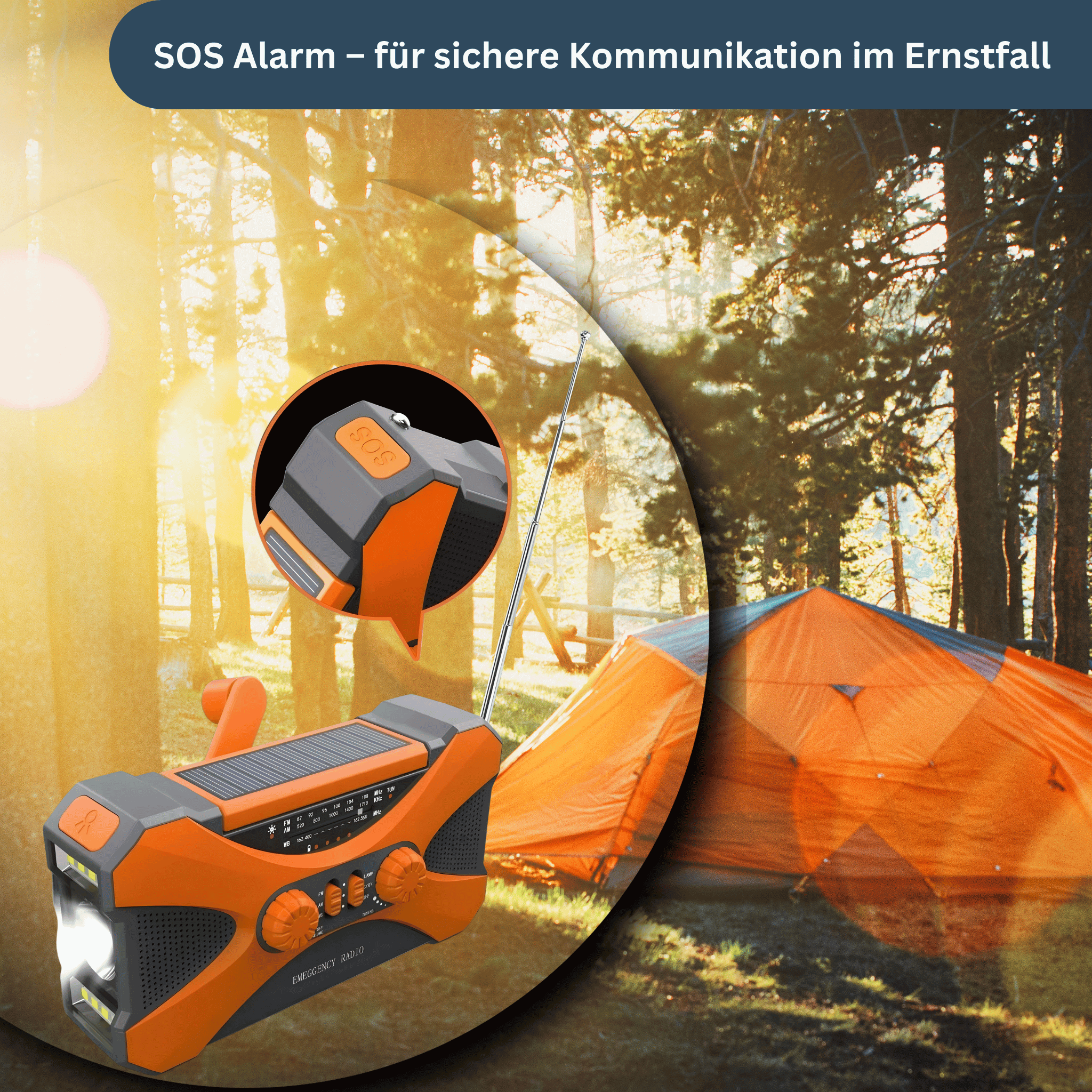 Solar and Hand Crank Emergency Radio with 10,000mAh Power Bank