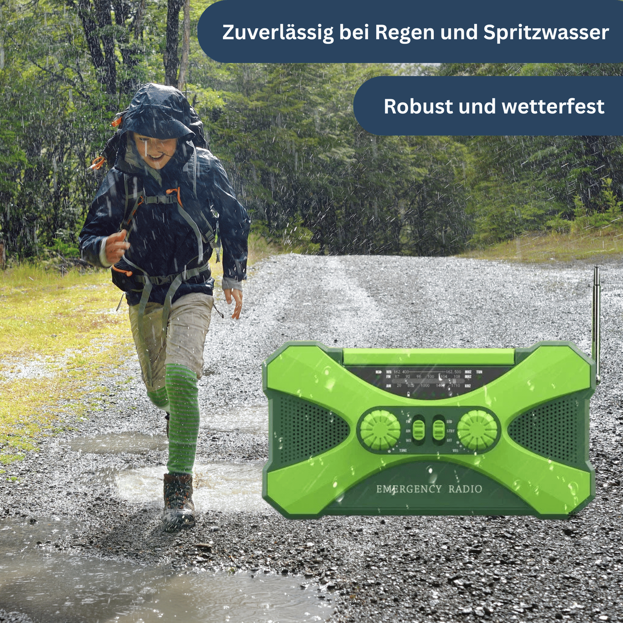 Solar and Hand Crank Emergency Radio with 10,000mAh Power Bank