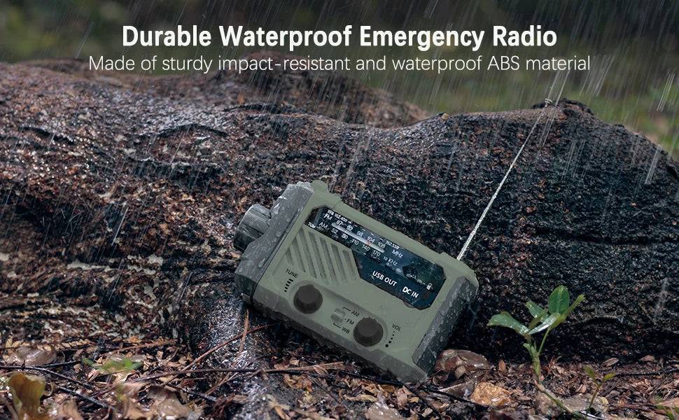 Hand Crank Solar Radio with Flashlight and Power Bank for Emergencies