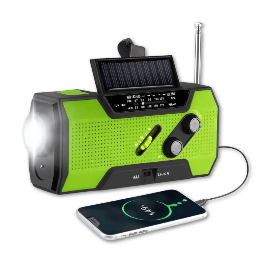 Hand Crank Weather Radio with Solar Power and 4000mAh Battery