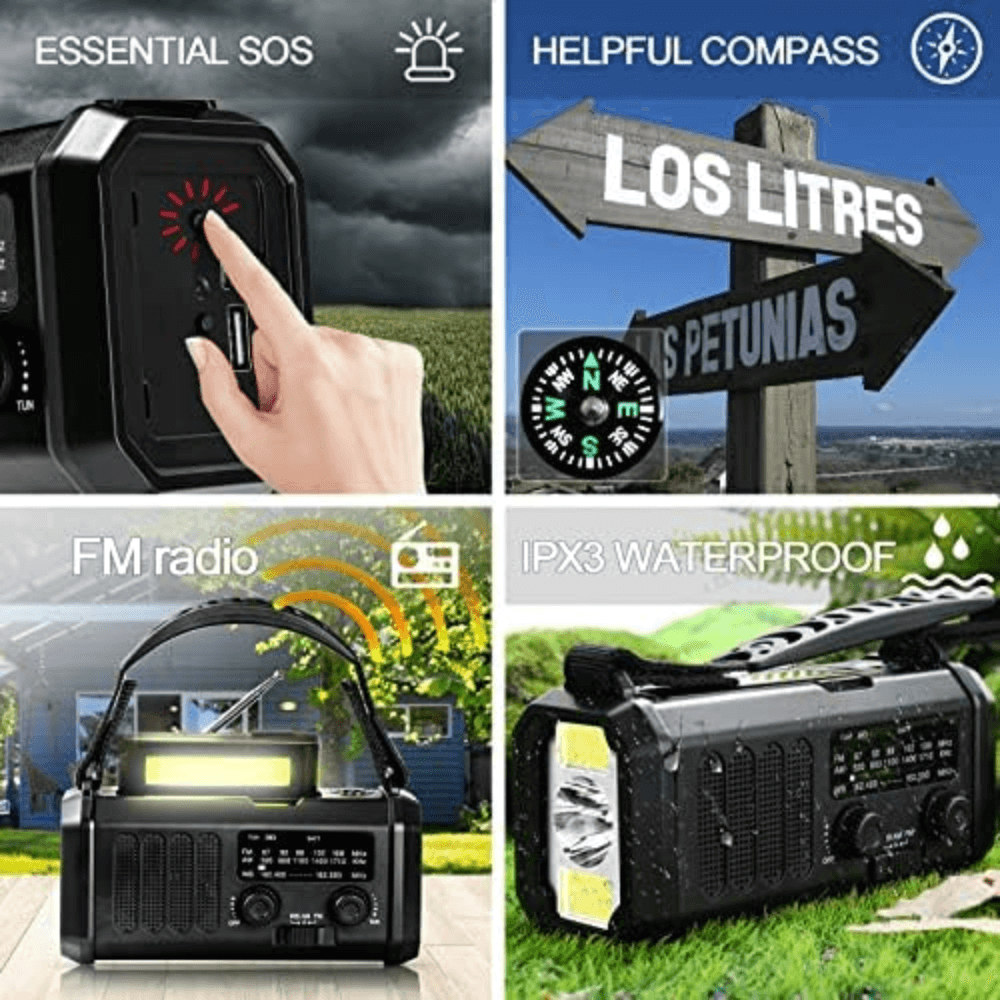 Weather Alert Radio with 10000mAh Battery Backup