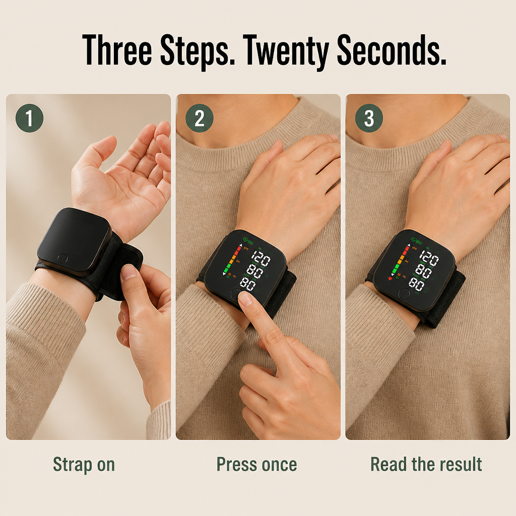 PulseSure™ — Press One Button, Hear Your Reading In 20 Seconds Flat