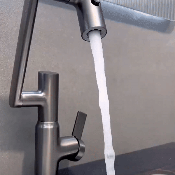 360-Degree Rotating Faucet with Height Adjustment and Temperature Indicator