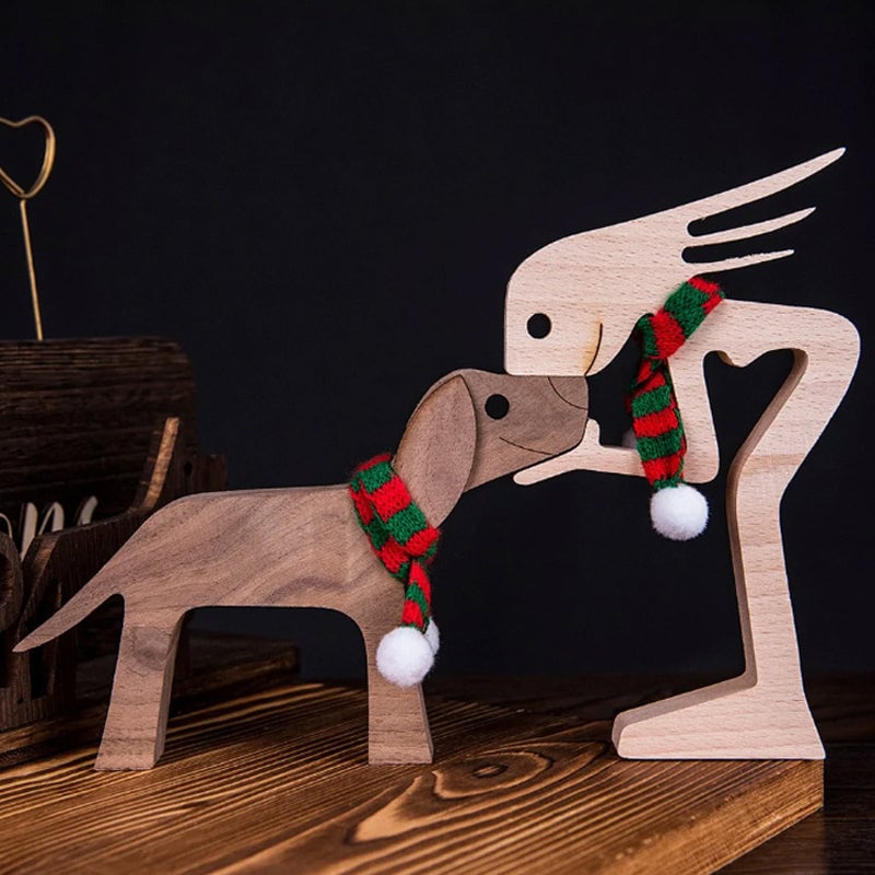 Handcrafted Wooden Sculpture for Animal Lovers
