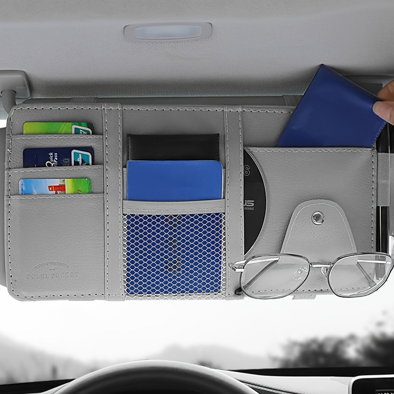 Car Visor Organizer Made of PU Leather