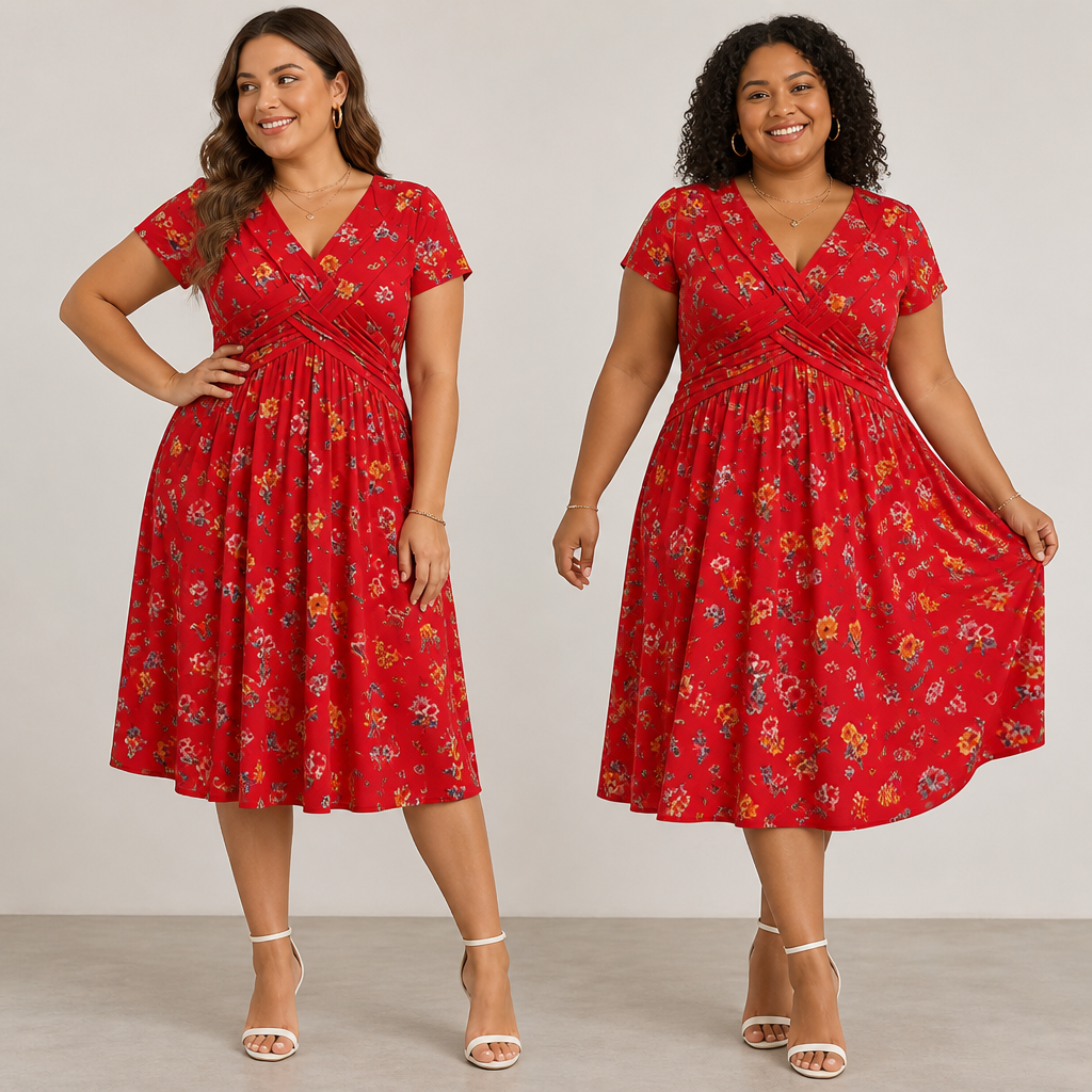VivaLuxe™ Floral Twist Dress — Sculpt Your Curves and Radiate Confidence All Day Long