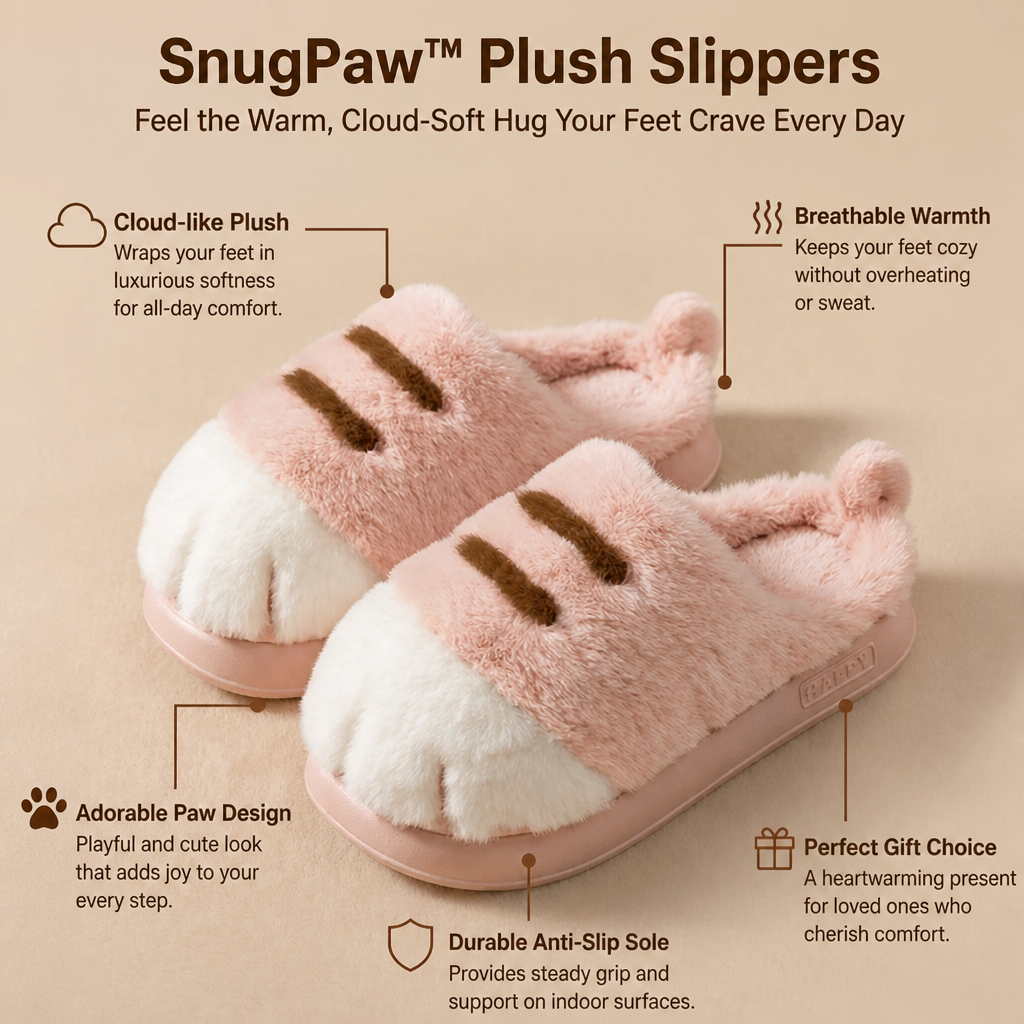 SnugPaw™ Plush Slippers — Feel the Warm, Cloud-Soft Hug Your Feet Crave Every Day