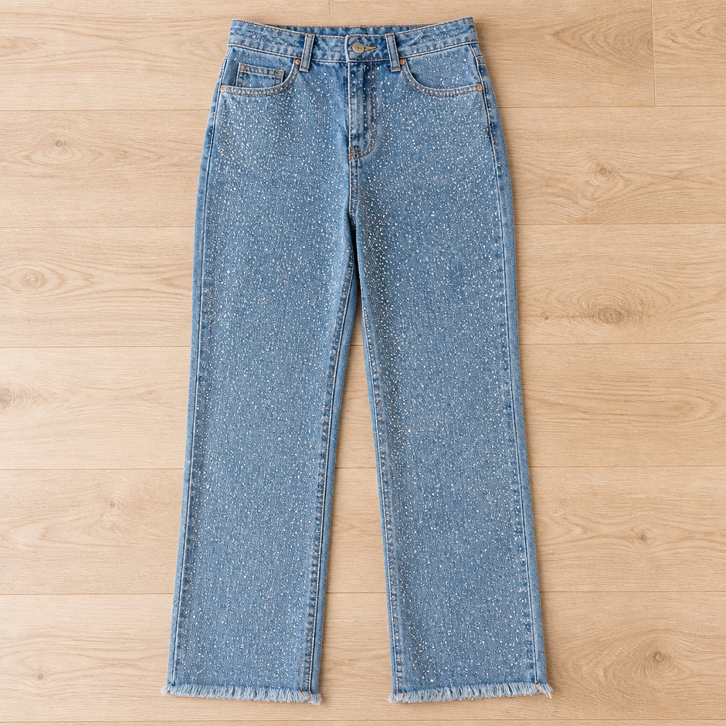 VivaShine™ Straight Jeans — Shine Bright and Own Every Glance with Effortless Glamour