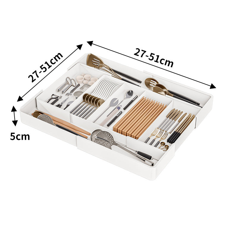 Expandable Drawer Organizer with Clear Compartments