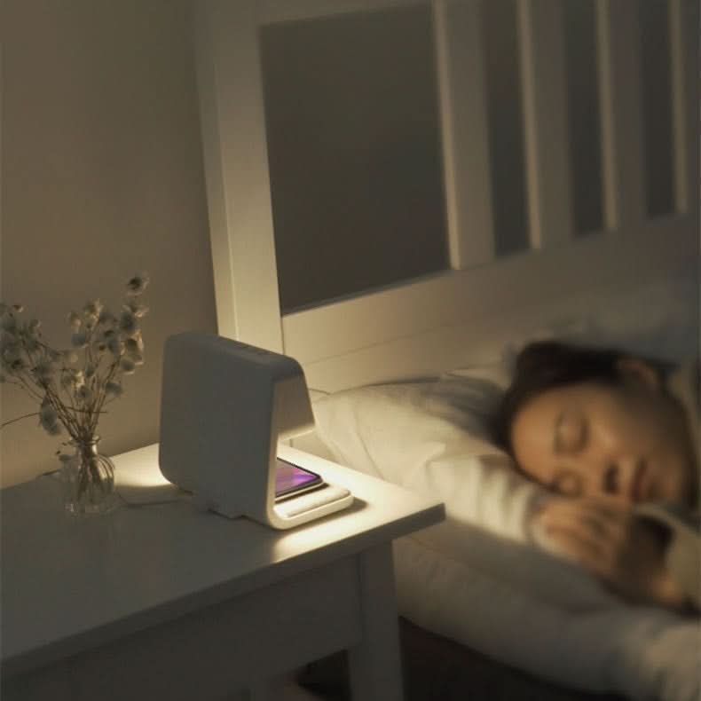 Bedside Light with Wireless Charger and Alarm Clock Unit