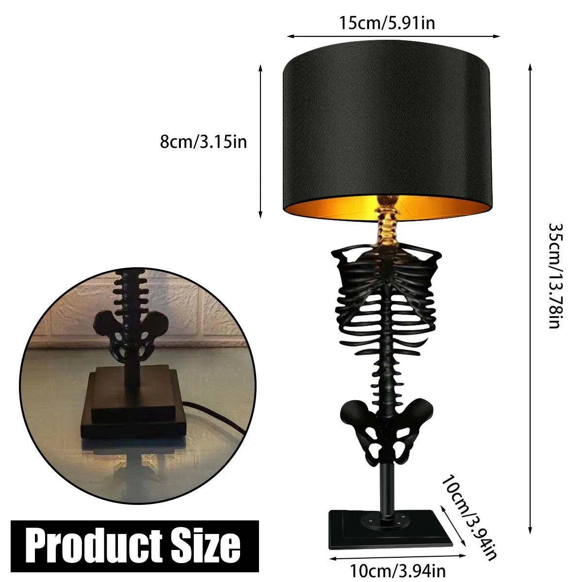 Gothic Skull Table Lamp