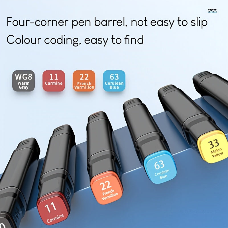 Double-Sided Alcohol Marker Set with 168 Colors