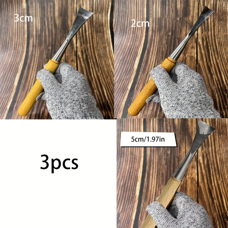 3-Piece Precision Chisel Set with Fixed Blade Measurements