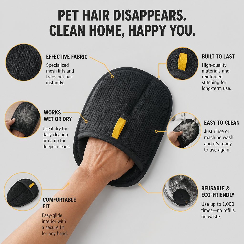 FurEase™ Glove — Instantly Melt Away Pet Hair for a Spotless, Stress-Free Home
