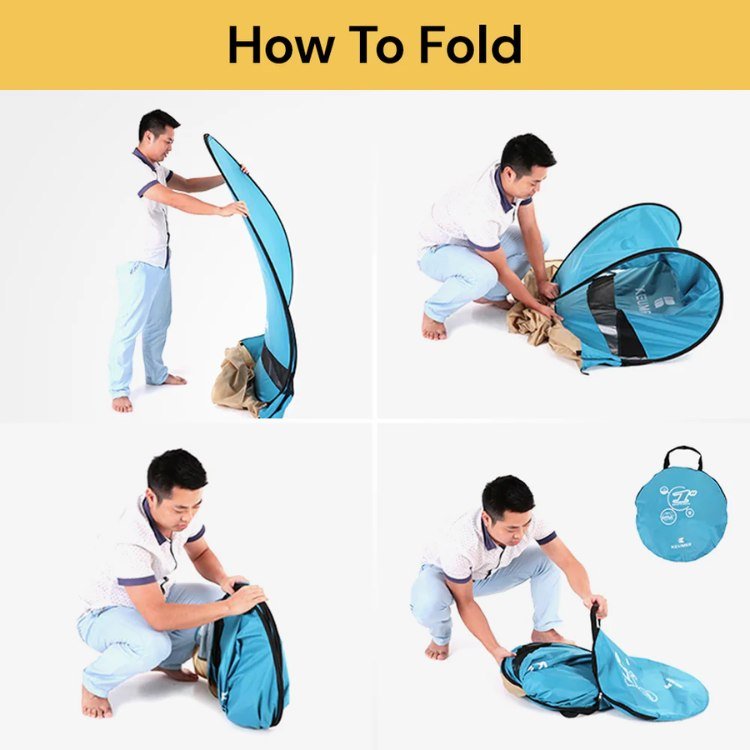 UV-Resistant Pop-Up Tent for Family Beach Outings with Wind Shield