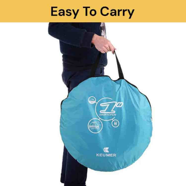 UV-Resistant Pop-Up Tent for Family Beach Outings with Wind Shield