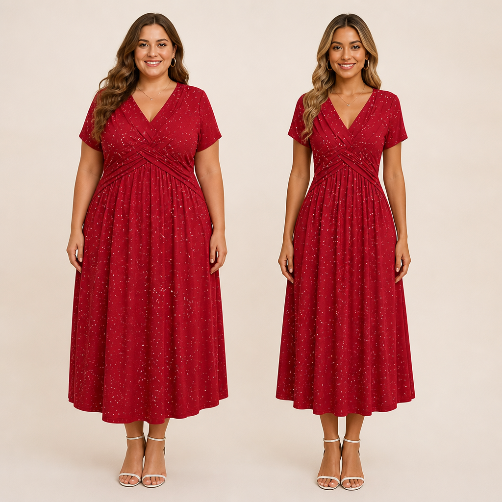 LuminaCurve™ Twisted V-Neck Dress — Own Every Curve with Effortless Elegance and Hidden Freedom