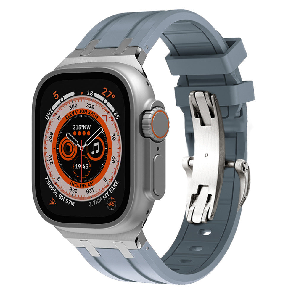 Thick Silicone Strap with Titanium Connector for Apple Watch