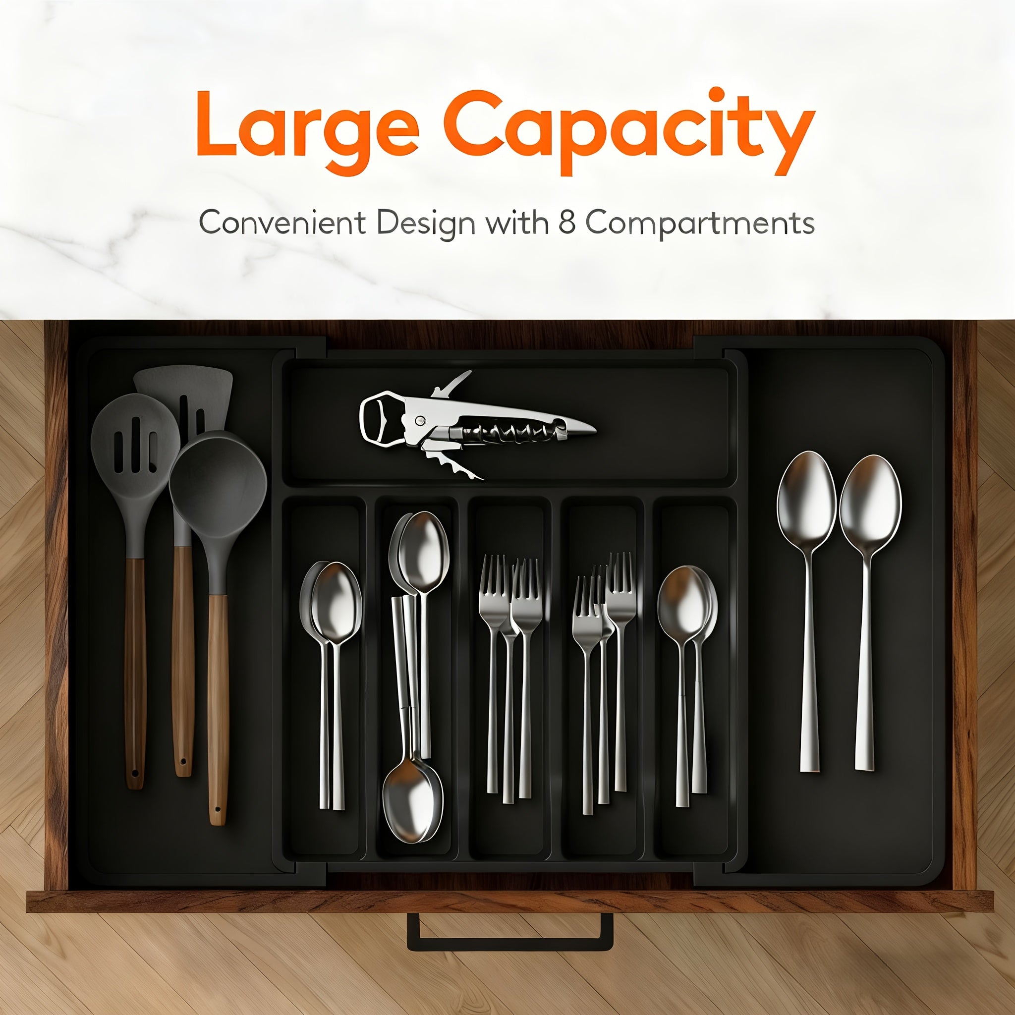 Expandable Cutlery Tray 13–22 inches