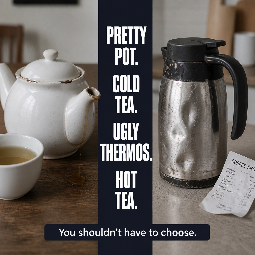 BrewAura™ — Brew, Pour & Display Tea That Stays Hot for Six Hours