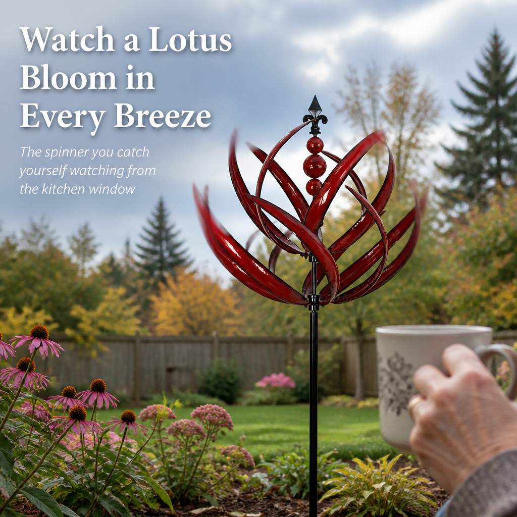 SereniWind™ — Watch the Lightest Breeze Bloom a Slow-Spinning Metal Lotus