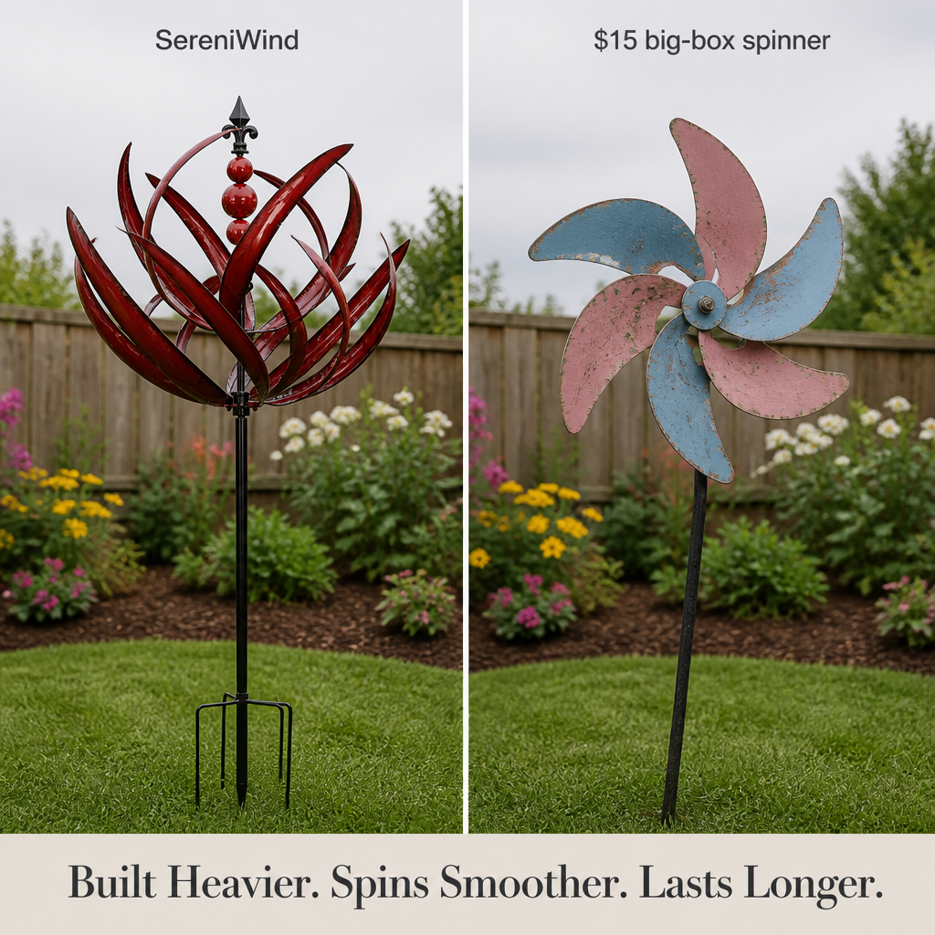 SereniWind™ — Watch the Lightest Breeze Bloom a Slow-Spinning Metal Lotus