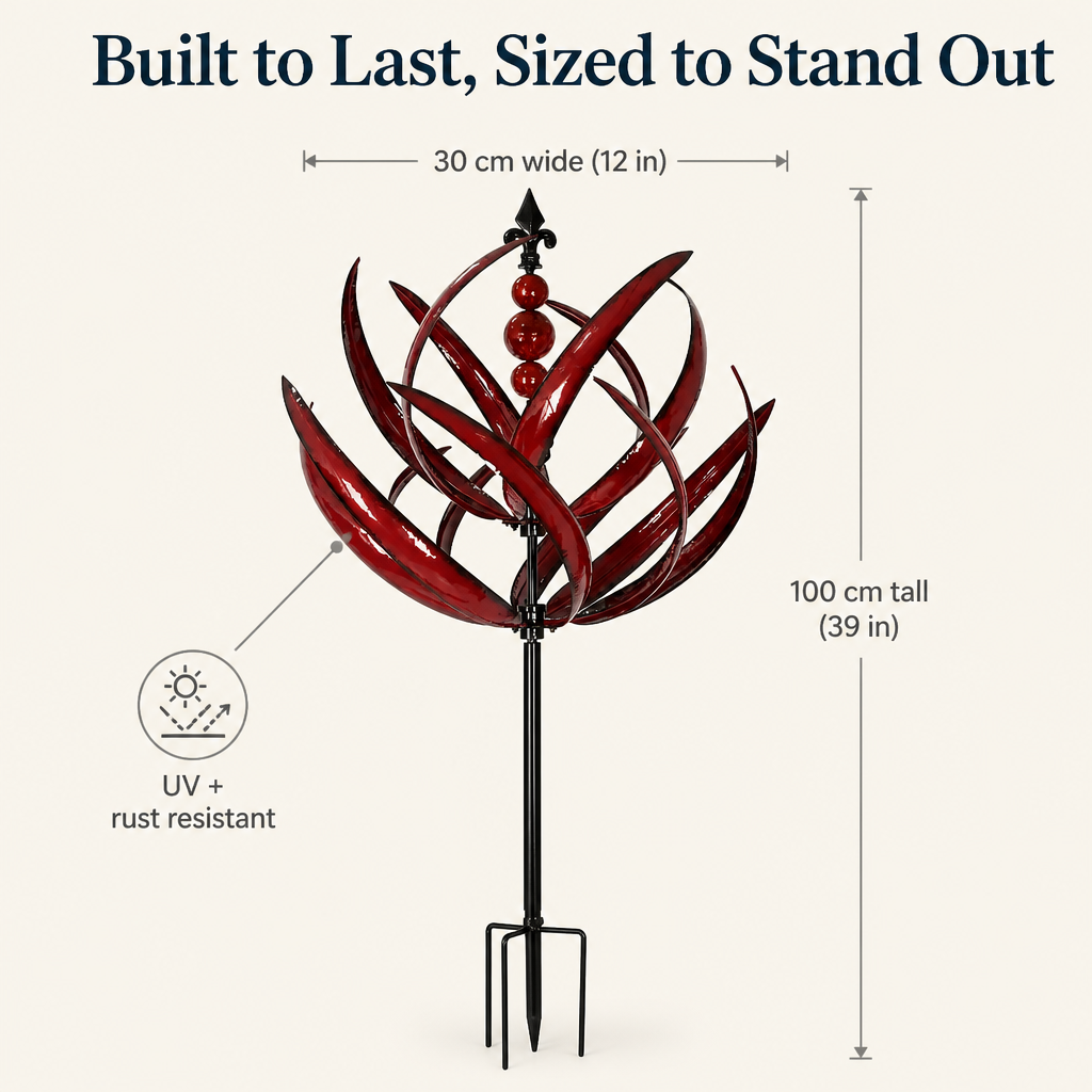 SereniWind™ — Watch the Lightest Breeze Bloom a Slow-Spinning Metal Lotus