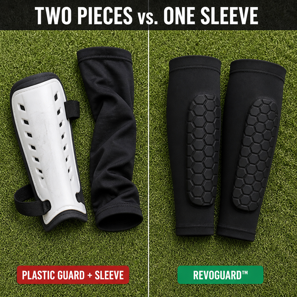 RevoGuard™ — Shield Young Shins From Every Tackle Without the Bulk or Slipping