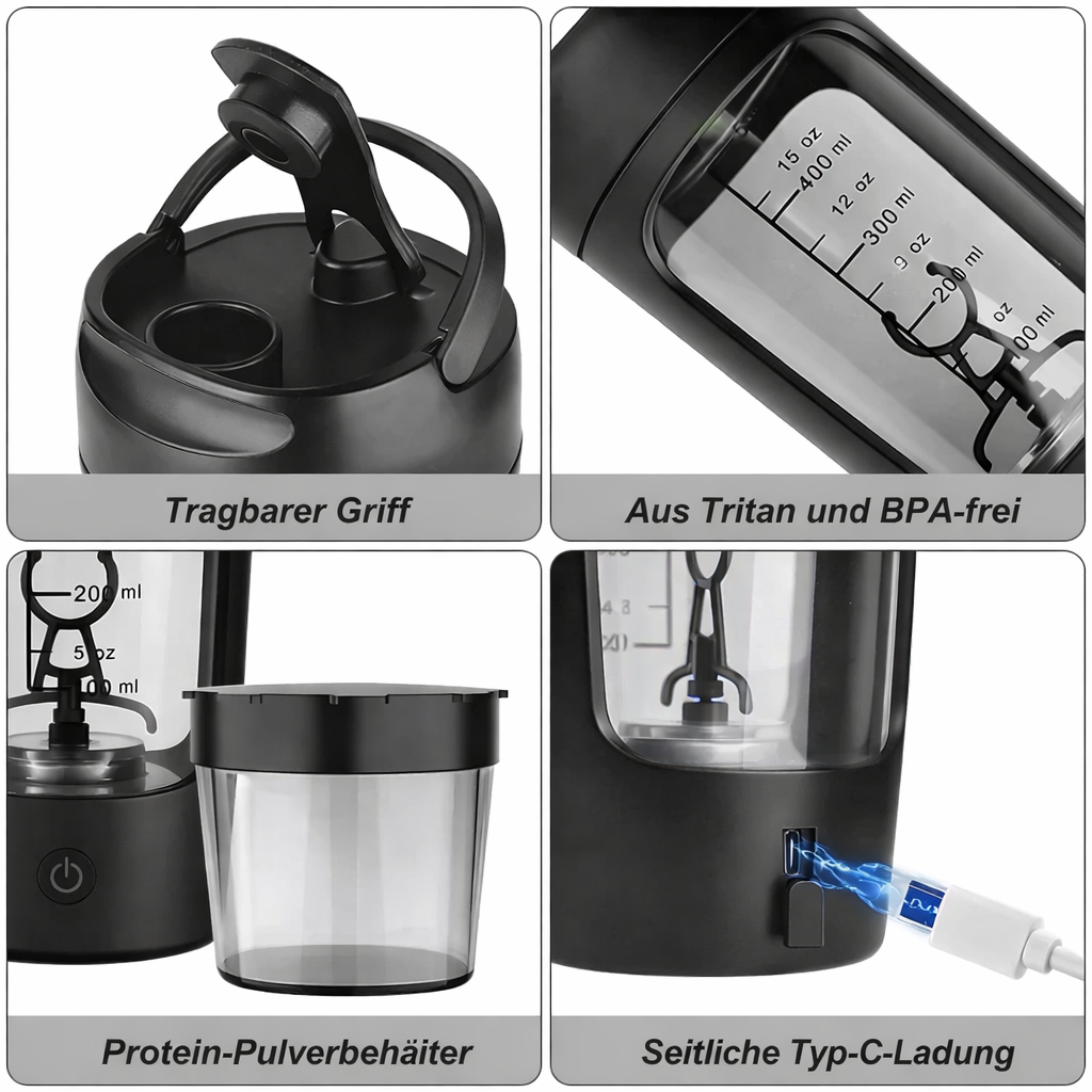 Electric Protein Blender | Self-Mixing Shaker Bottle | USB Powered Mixer | BlendGo