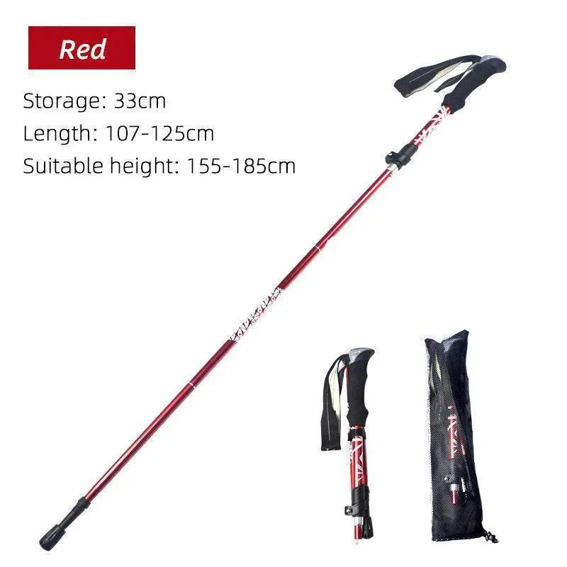 Lightweight Foldable Trekking Pole with 5 Sections for Hiking and Walking