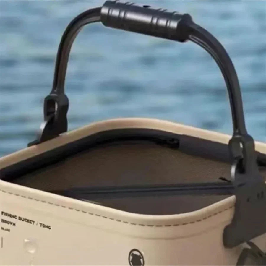 Collapsible Fishing Container with Drainage Feature