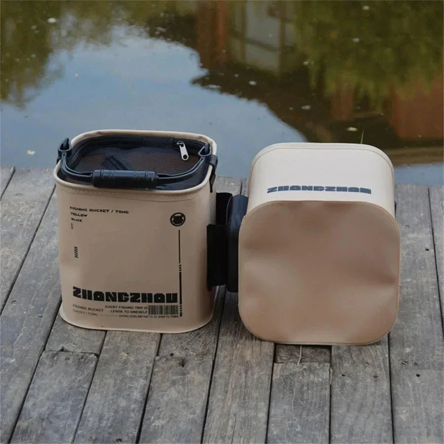 Collapsible Fishing Container with Drainage Feature
