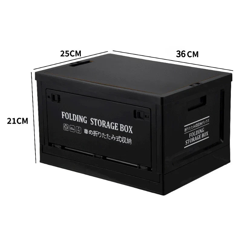 collapsible Storage Bin with Wooden Top Cover