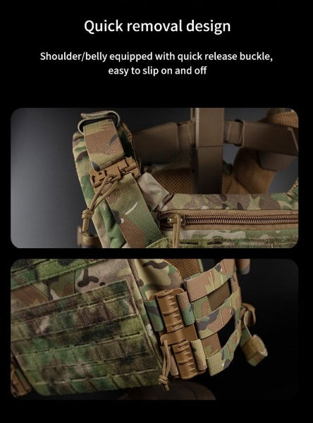Adjustable Plate Carrier with MOLLE System - Tactical Combat Vest