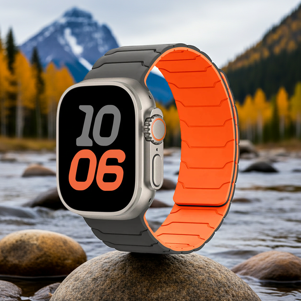 Silicone Magnetic Watch Band for Apple Timepiece