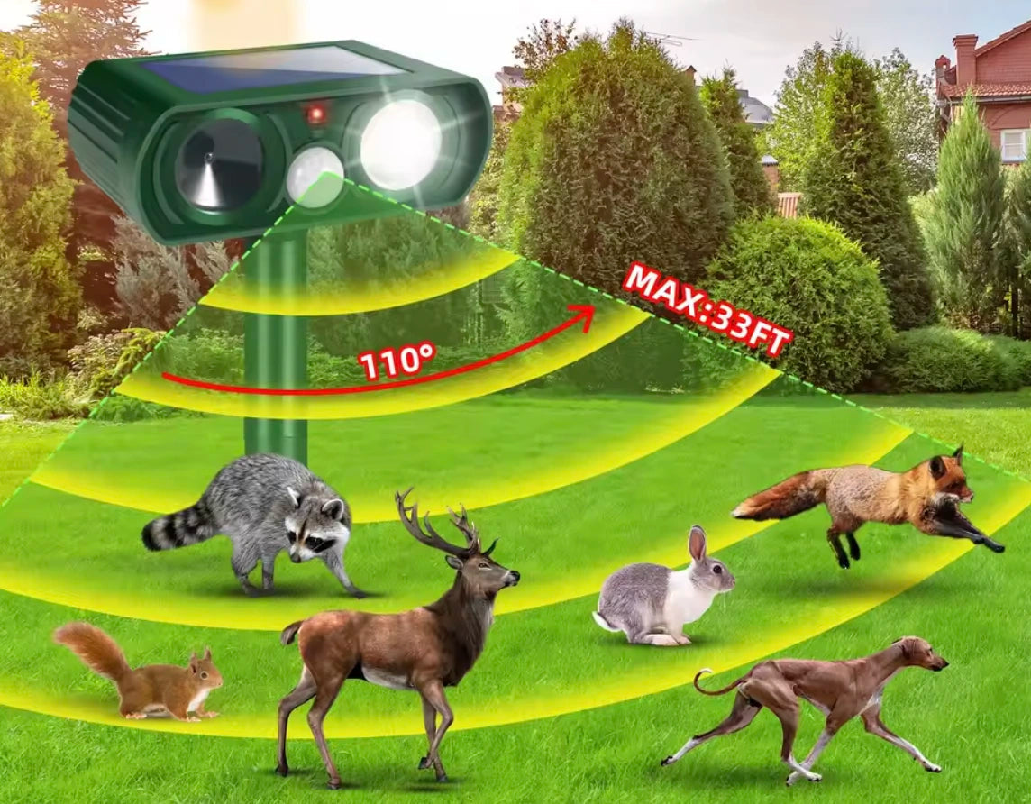 Solar Ultrasonic Animal Repeller – Protect Your Garden