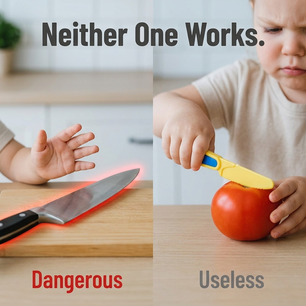 SwiftSlice™ — Let Your Toddler Slice Real Veggies Without Slicing Their Fingers