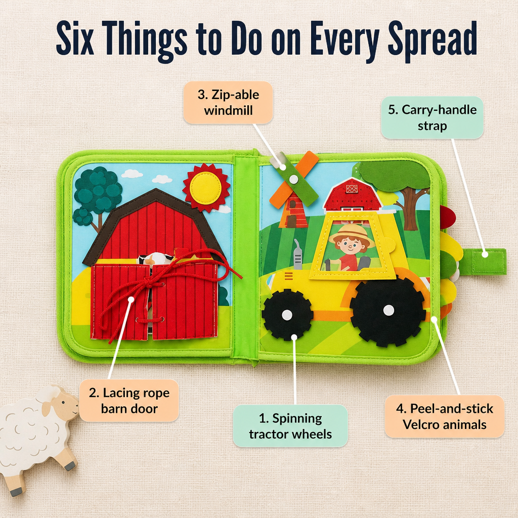 FarmTales™ — Calm Restless Toddlers With Felt Farm Pages They Can't Put Down
