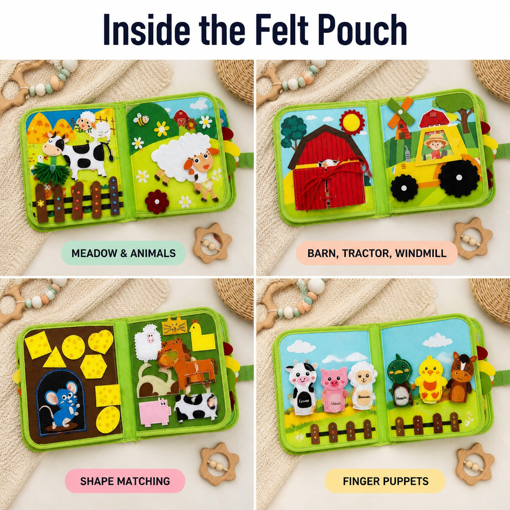 FarmTales™ — Calm Restless Toddlers With Felt Farm Pages They Can't Put Down