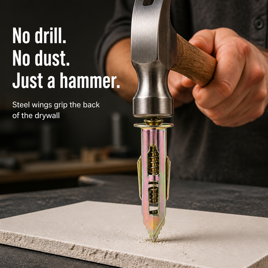 TitanFixx™ — Hammer-In Steel Anchors That Grip Drywall From the Back