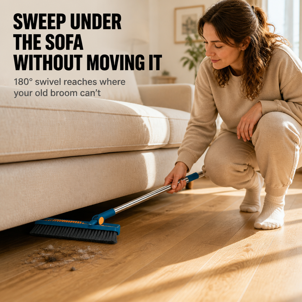 Velurro™ Shovel & Brush Set — Sweep Under Sofas and Strip Pet Hair Off Hands-Free