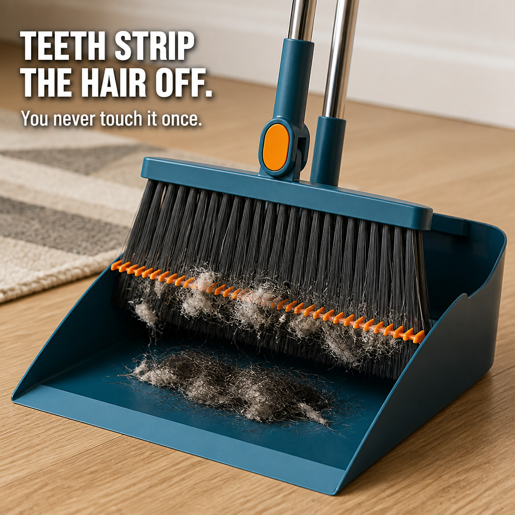 Velurro™ Shovel & Brush Set — Sweep Under Sofas and Strip Pet Hair Off Hands-Free